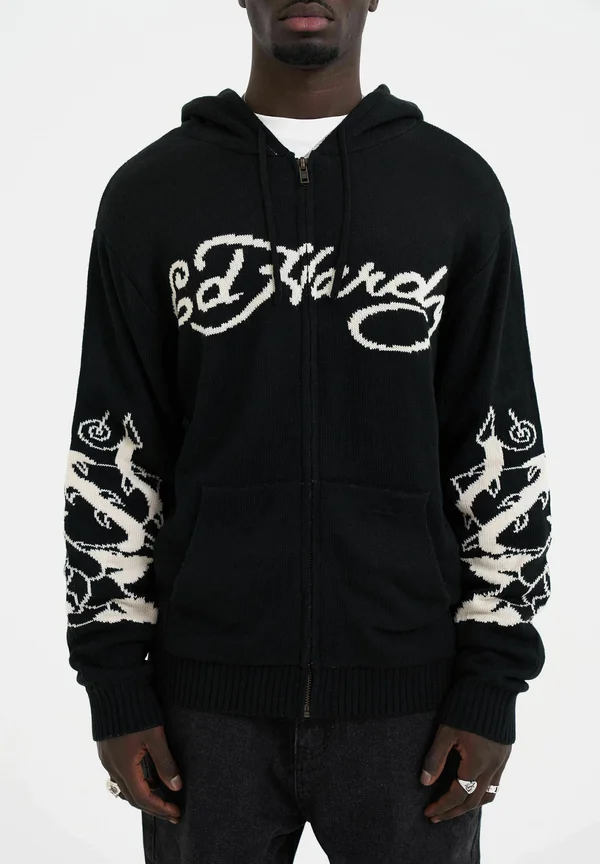 LOVE KILLS ZIP THRU HOODIE - Strickjacke - black