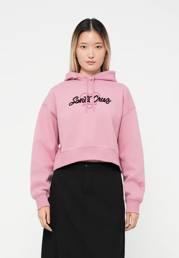 LOVE SCRIPT FRONT HOOD - Kapuzenpullover - universal pink