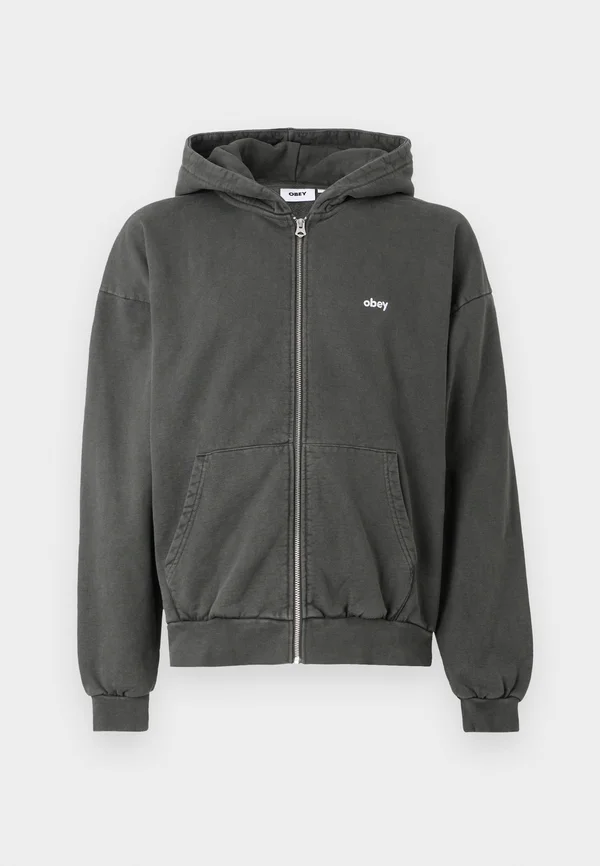 LOWERCASE ZIP HOOD UNISEX - Kapuzenpullover - pigment pirate black