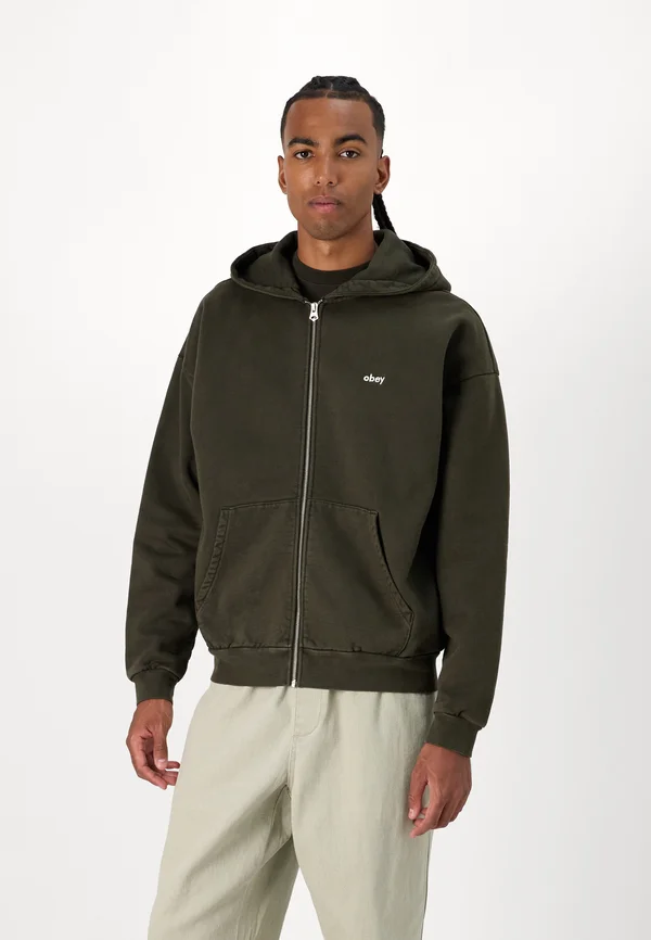 LOWERCASE ZIP HOOD UNISEX - Sweatjacke - pigment rosin