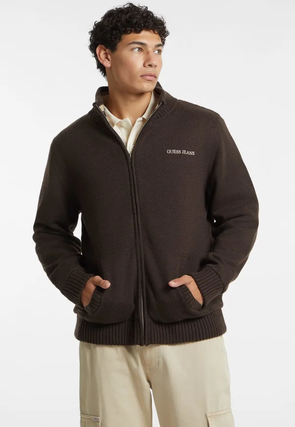 LS ZIPPED  - Strickjacke - braun