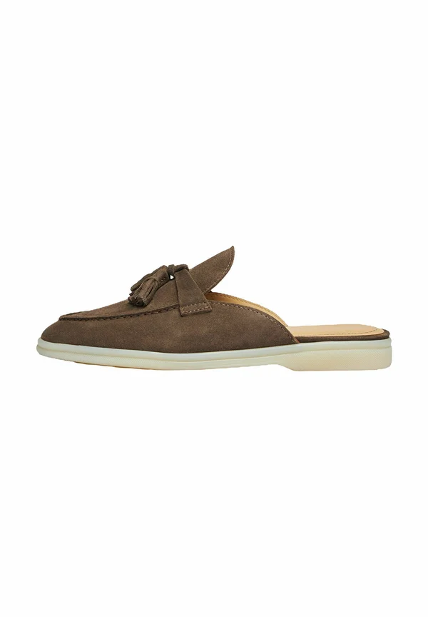 LUCREZIA  - Pantolette flach - deep taupe suede