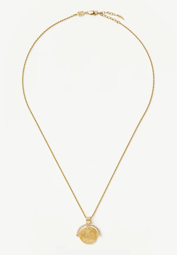 LUCY WILLIAMS ENGRAVABLE FORTUNA ARC COIN PENDANT - Halskette - gold-coloured