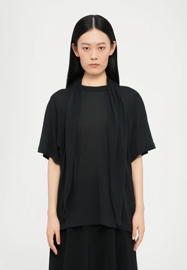 LUDO SHEER TEE - Strickpullover - black
