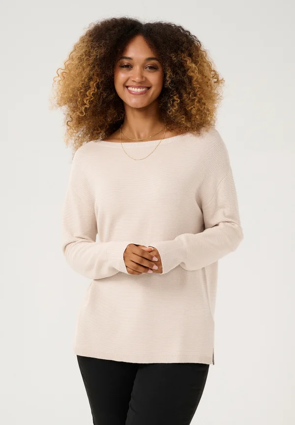 LUKA BOATNECK - Strickpullover - oatmeal