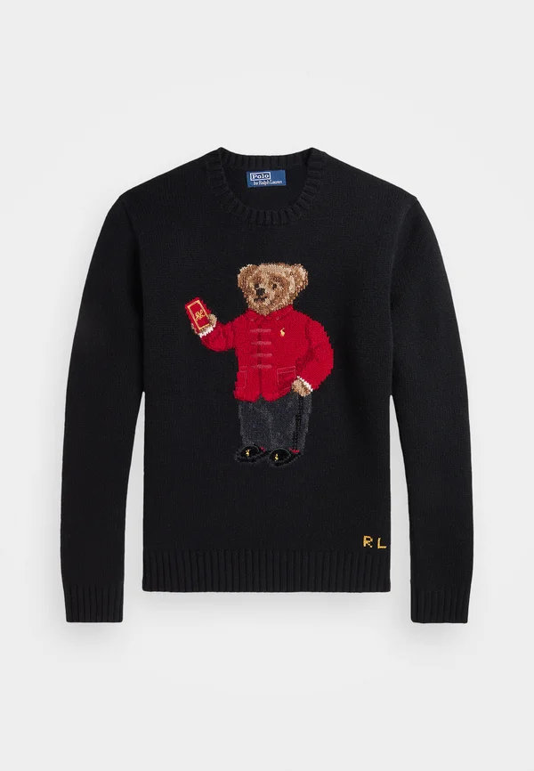 LUNAR NEW YEAR POLO BEAR SWEATER - Strickpullover - black
