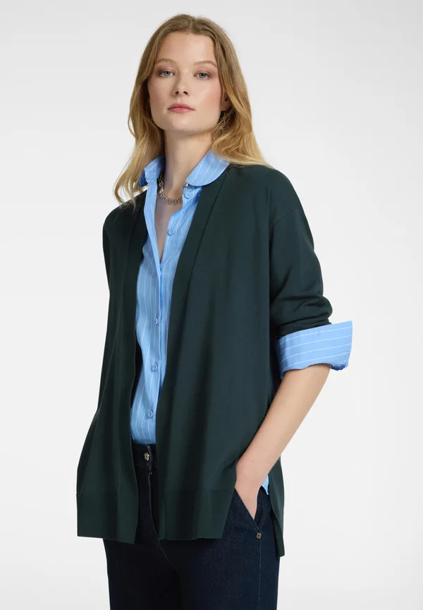 LUNGO APERTO DAVANTI - Strickjacke - verde