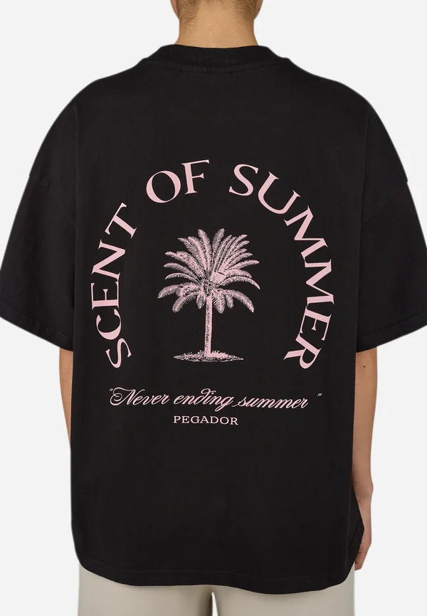 LURIN HEAVY OVERSIZED TEE - T-Shirt print - washed black