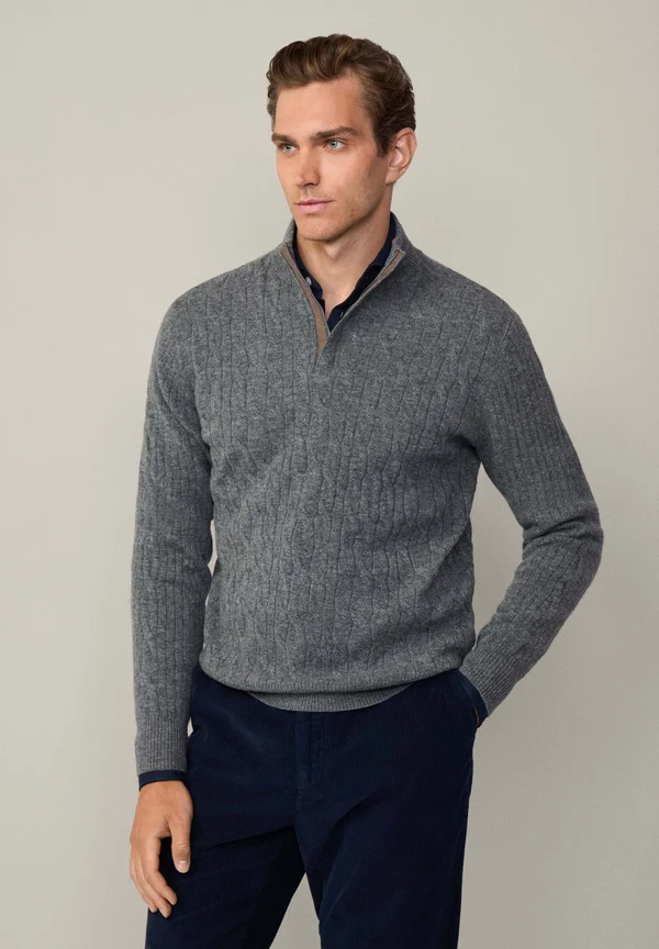 LW CABLE HZIP - Strickpullover - granite grey