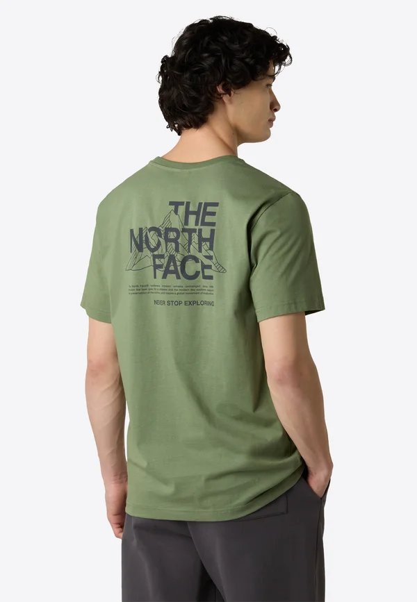 M MOUNTAIN SKETCH SS TEE - T-Shirt print - bark mist