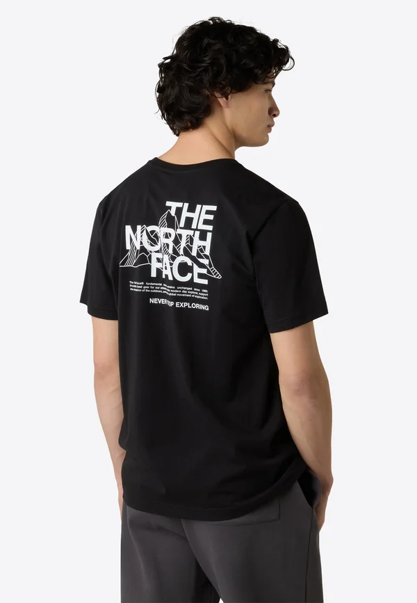 M MOUNTAIN SKETCH SS TEE - T-Shirt print - black