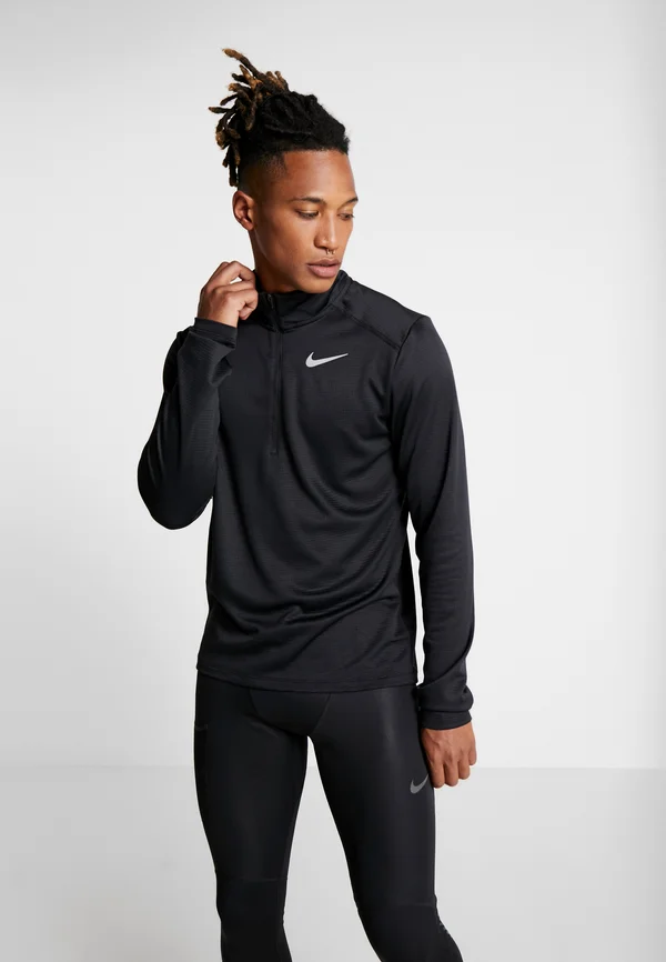 M NK PACER TOP HZ - Langarmshirt - black/reflective silver