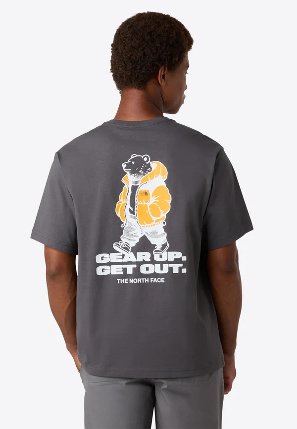 M STREET BEAR RELAXED SS TEE - T-Shirt print - anthracite grey summit