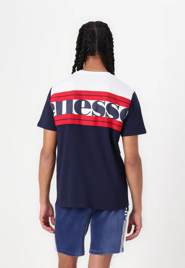 MACCHIO TEE - T-Shirt print - white/navy