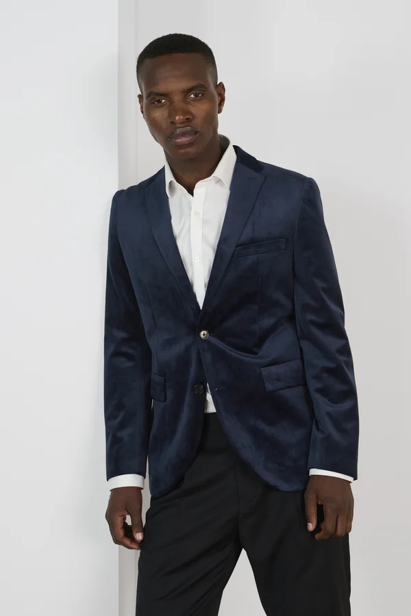MAGEORGE ELEGANT VELVET BLAZER - Sakko - dark midnight