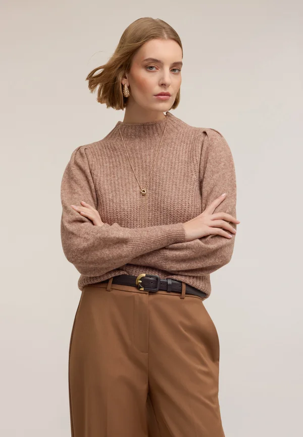 MAGLIA CON MANICHE A PALLONCINO - Strickpullover - beige