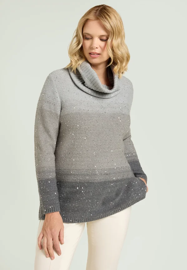 MAGLIA CON PAILLETTES - Strickpullover - grigio