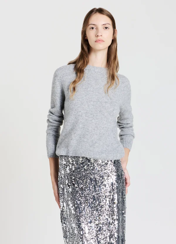 MAGLIA GIROCOLLO A TINTA UNITA - Strickpullover - grigio perla melange