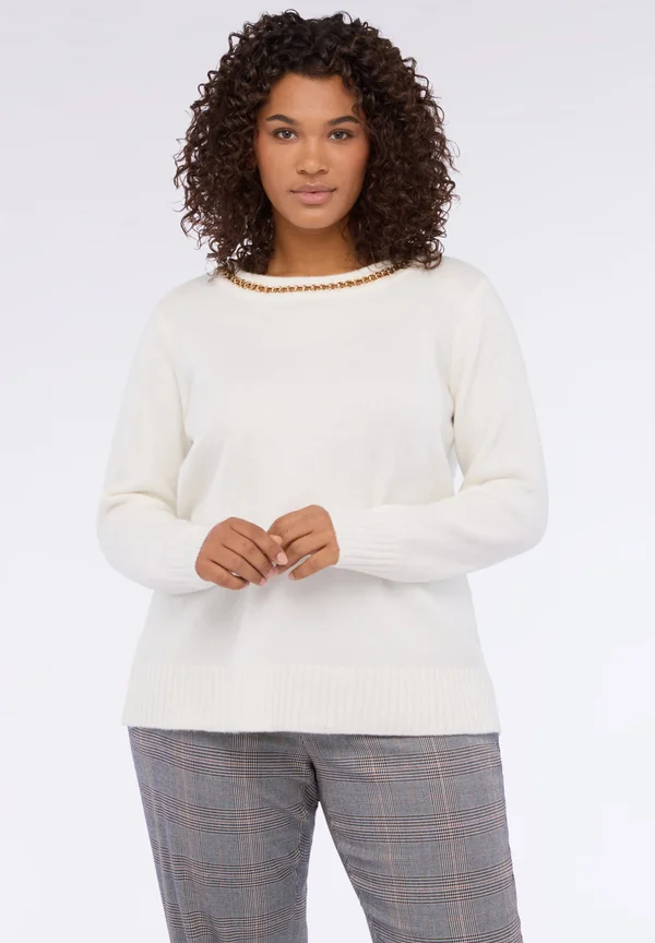 MAGLIA GIROCOLLO CON CATENA - Strickpullover - bianco