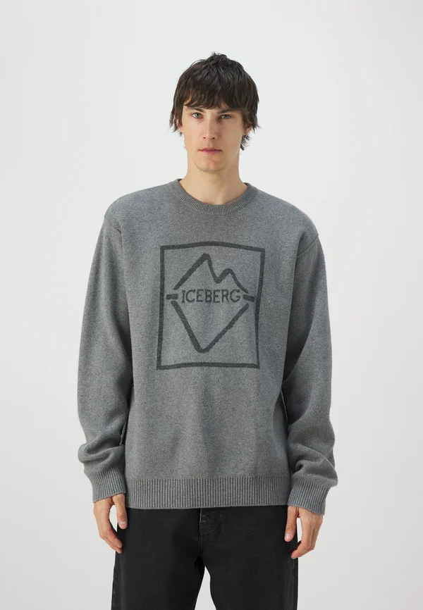 MAGLIA GIROCOLLO - Strickpullover - grigio melange