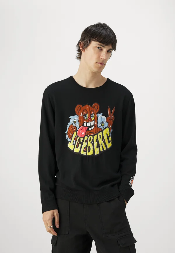 MAGLIA GIROCOLLO - Strickpullover - nero