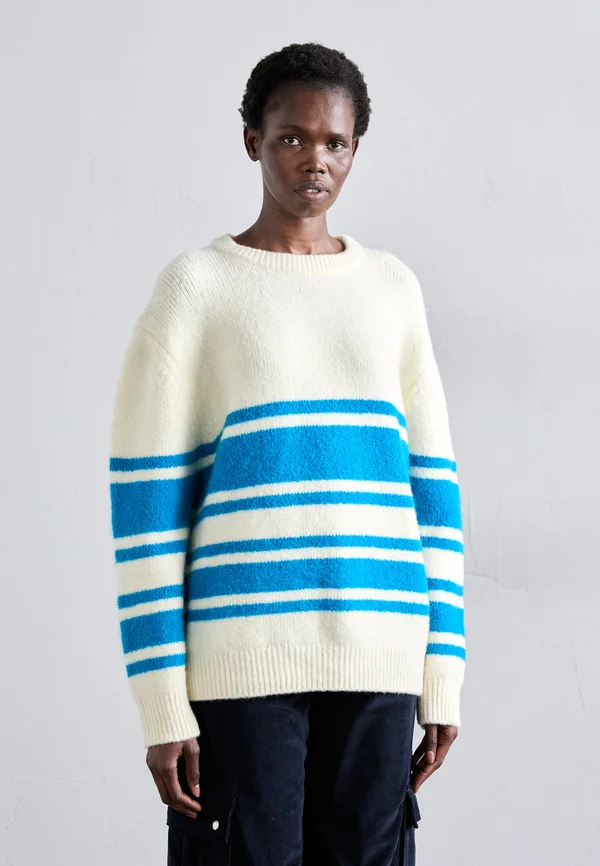 MAILLY - Strickpullover - ecru/turquoise