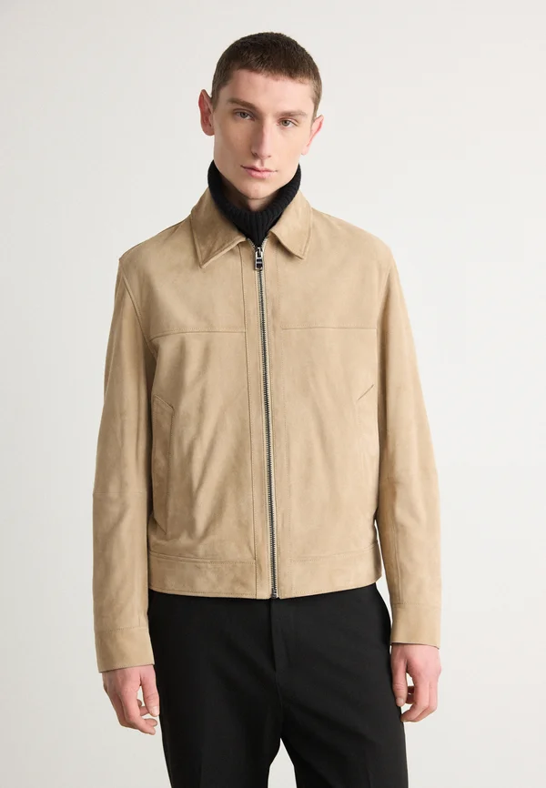 MALBANO - Lederjacke - light beige