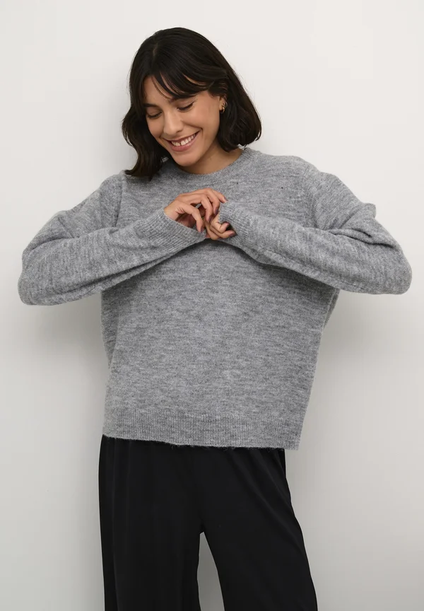 MALENE OPEN BACK - Strickpullover - grey melange