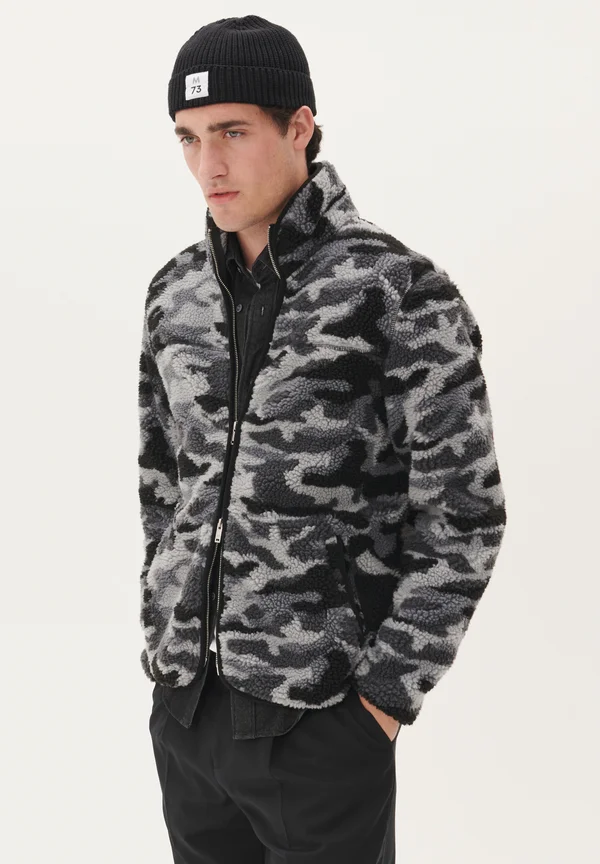 MALOGAN CAMO ZIP - Fleecejacke - black