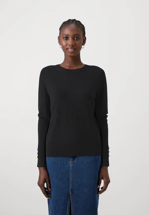 MALOU ON BUTTON - Strickpullover - black
