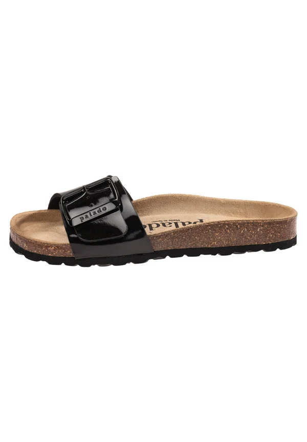 MALTA EGS - Pantolette flach - black lack