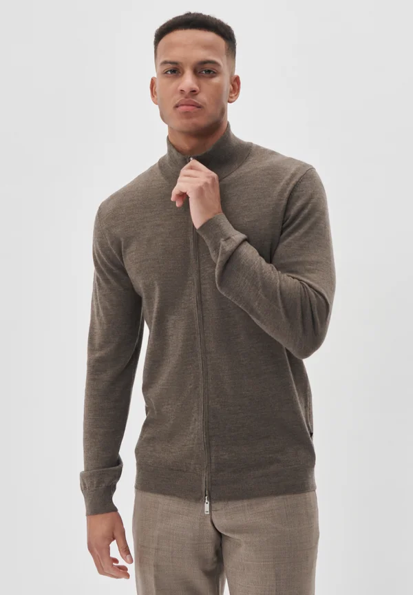 MAMASON - Strickjacke - brown soil melange