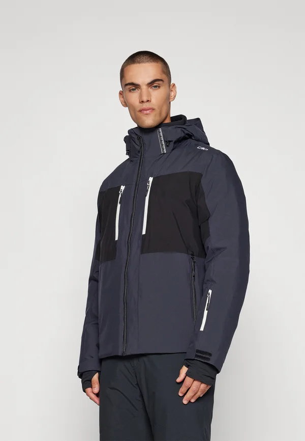 MAN JACKET ZIP HOOD - Skijacke - antracite