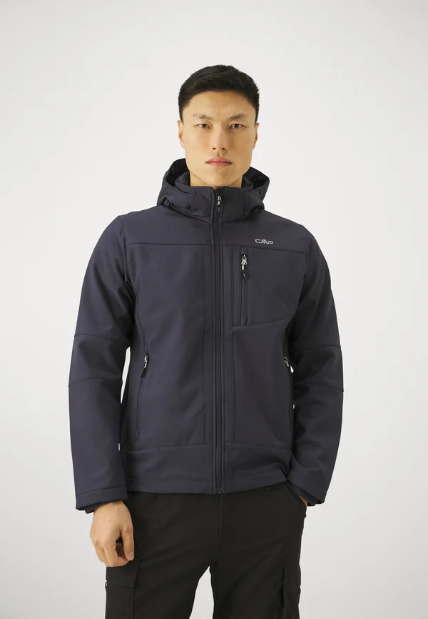 MAN JACKET ZIP HOOD - Softshelljacke - blue
