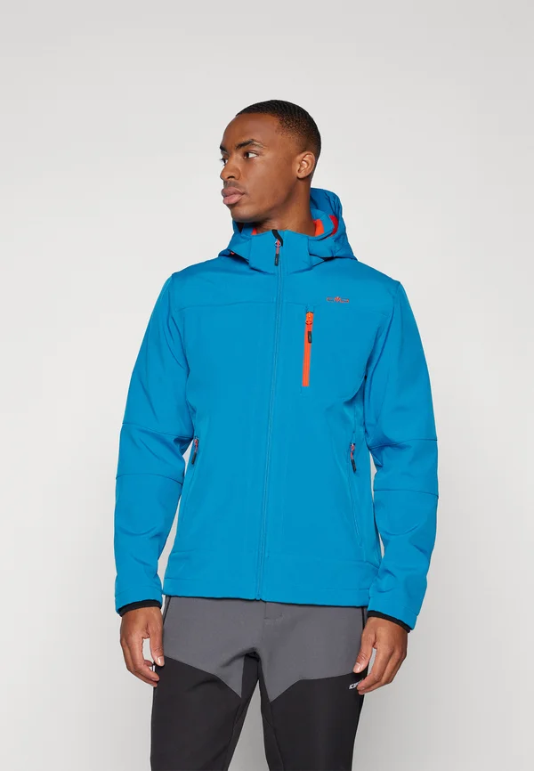 MAN JACKET ZIP HOOD - Softshelljacke - pacific