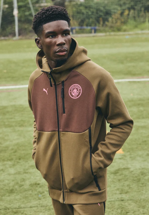 MANCHESTER CITY PUMATECH HOODIE  - Vereinsmannschaften - wild willow/espresso brown