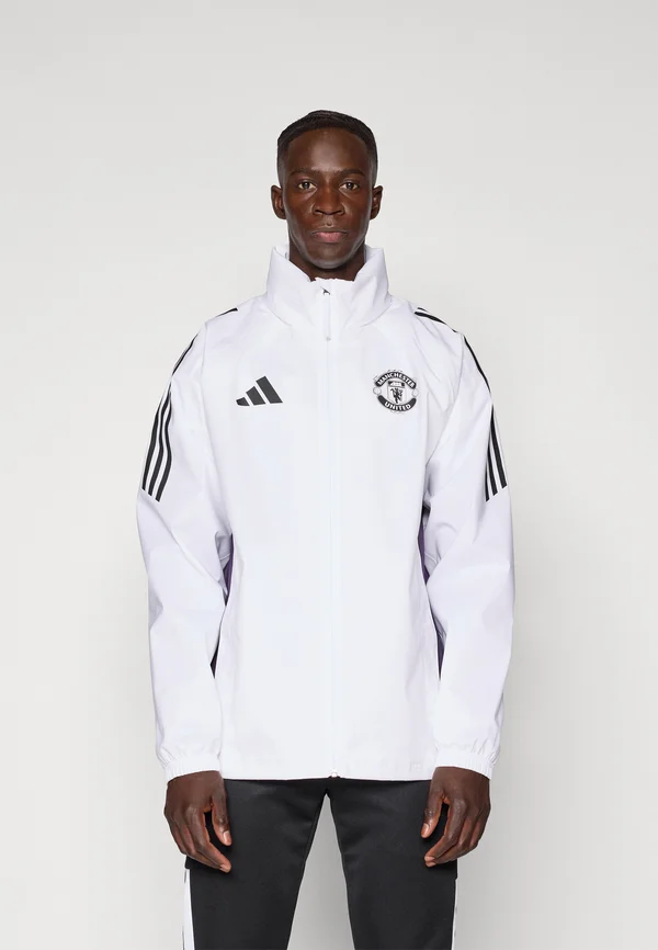 MANCHESTER UNITED 25/26 TIRO RAIN JACKET - Vereinsmannschaften - white/aurora plum/black