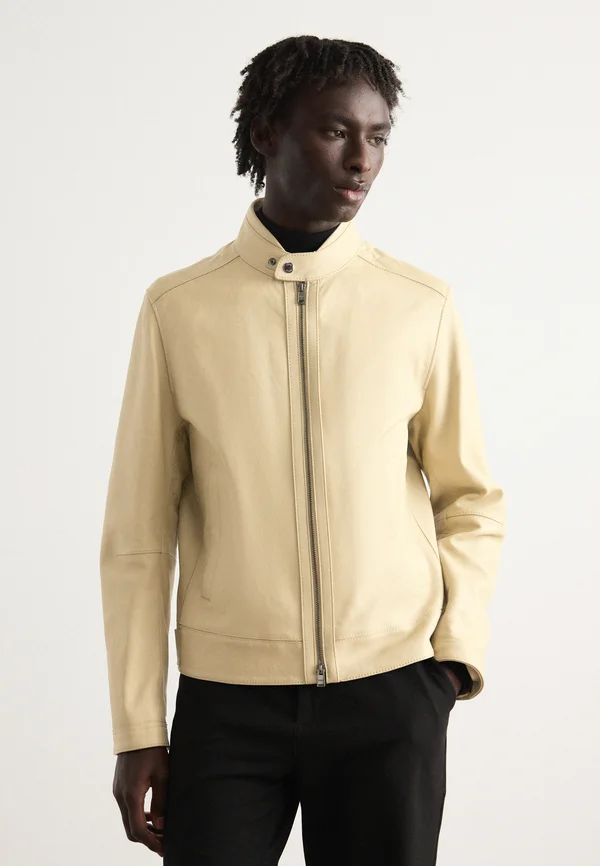 MANSELL - Lederjacke - light beige