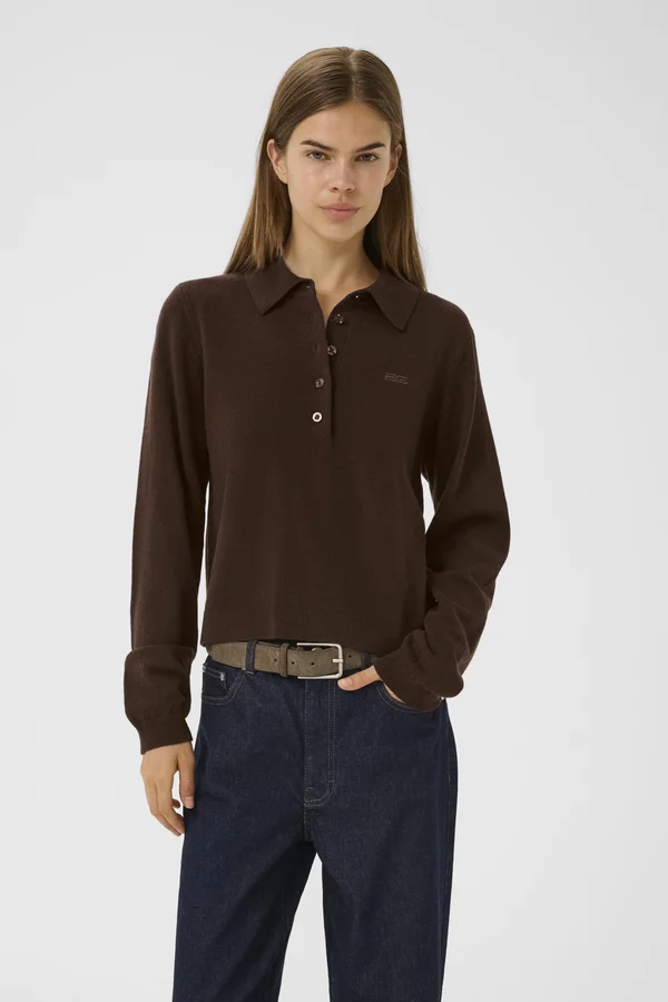 MANZI - Strickpullover - deep burnt brown