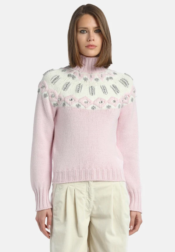 MARCIATORE - Strickpullover - rosa-panna