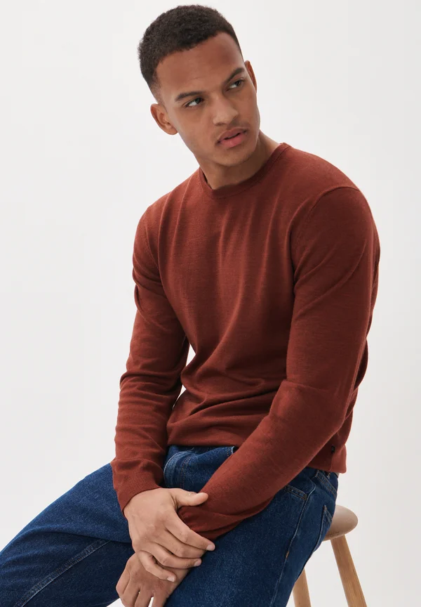 MARGRATE MERINO CREW KNIT PULLOVER - Strickpullover - cambridge brown melange