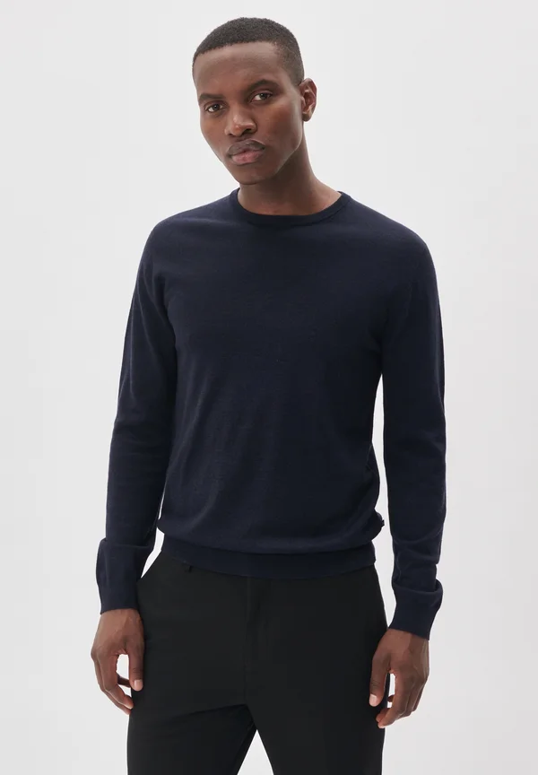 MARGRATE MERINO CREW KNIT PULLOVER - Strickpullover - dark navy