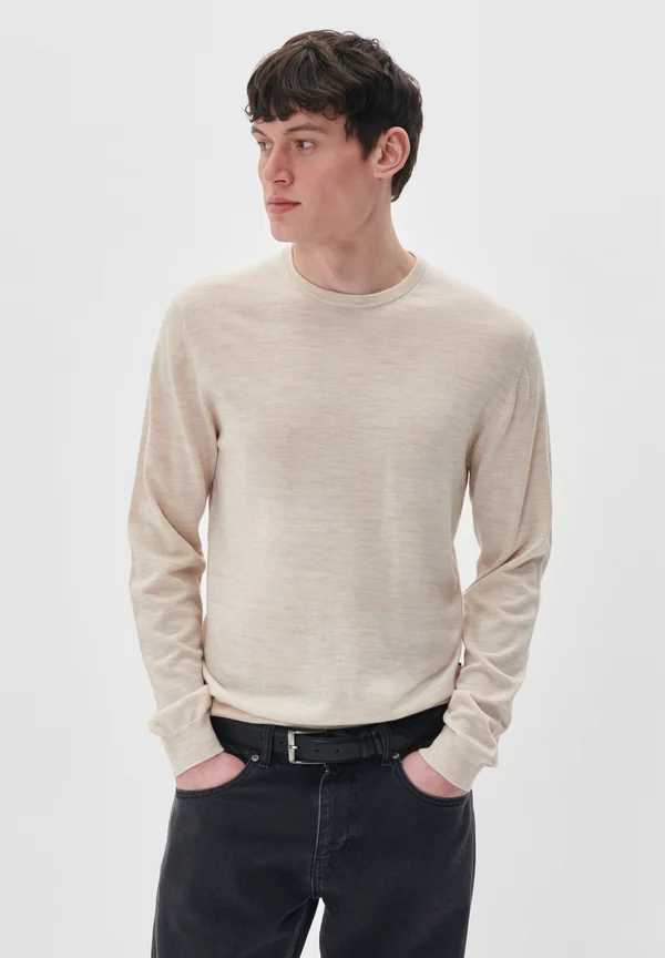 MARGRATE MERINO CREW KNIT PULLOVER - Strickpullover - fog melange