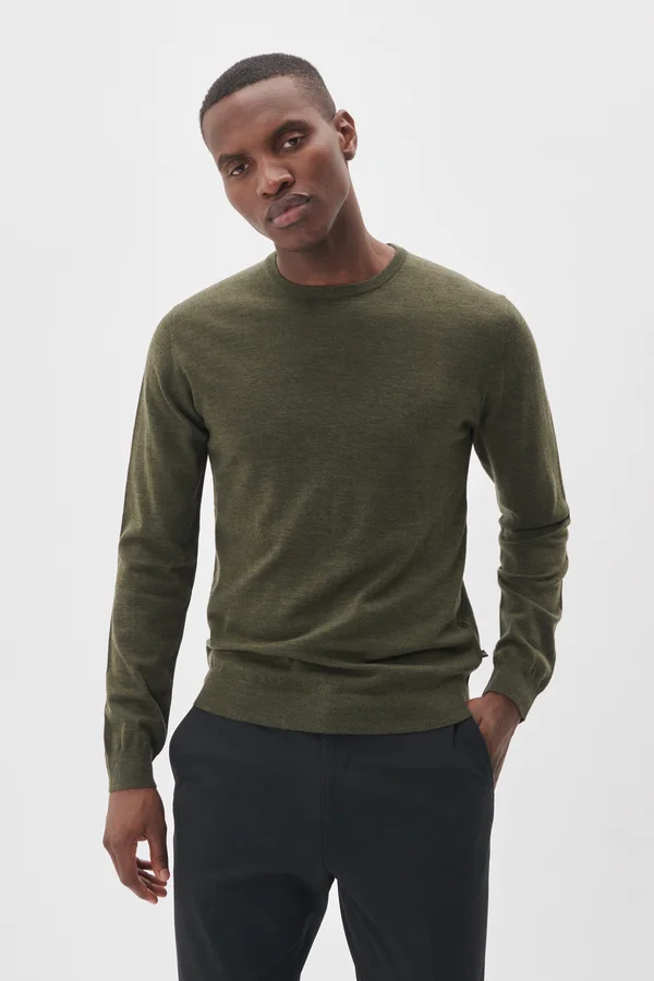 MARGRATE MERINO CREW KNIT PULLOVER - Strickpullover - green