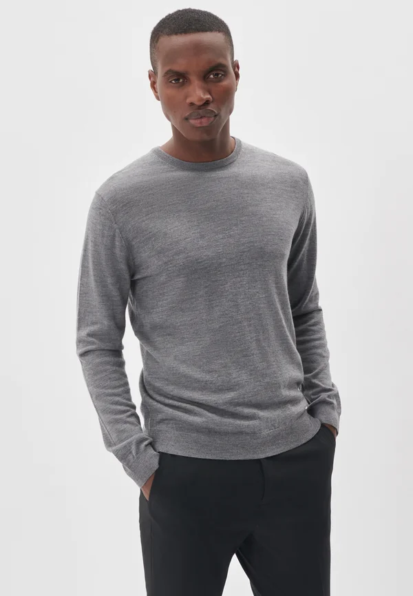 MARGRATE MERINO CREW KNIT PULLOVER - Strickpullover - grey melange