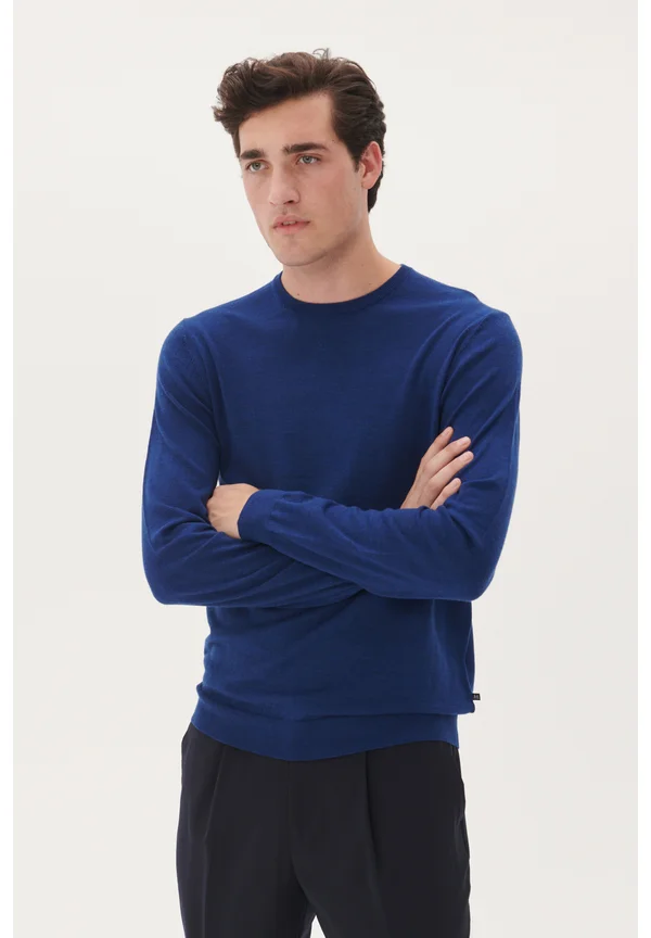 MARGRATE MERINO CREW KNIT PULLOVER - Strickpullover - navy peony