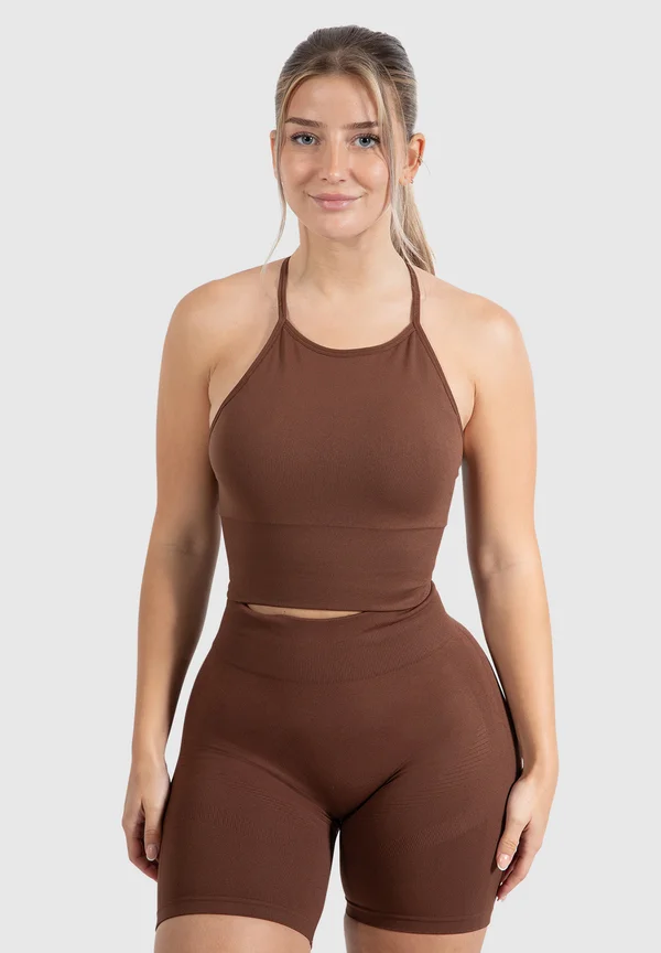 MARIA STRAP LIGHT SUPPORT TOP BH - Sport-BH mit leichter Stützkraft - braun