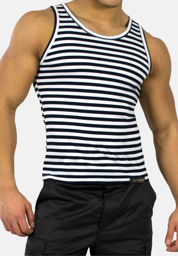 MARINE TANK TOP UNTERHEMD ÄRMELLOESES OBERTEIL TRÄGERSHIRT - Top - marine weiß