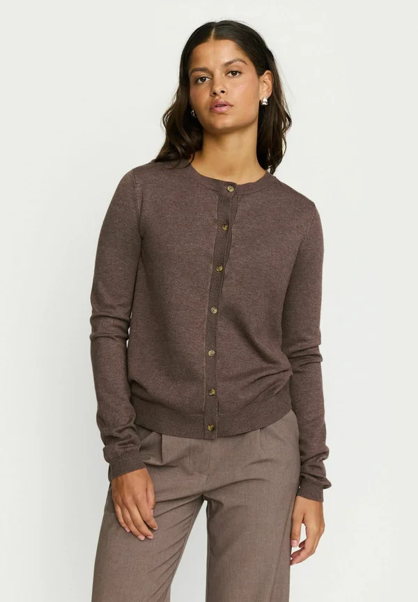 MARLA - Strickjacke - coffee quartz melange