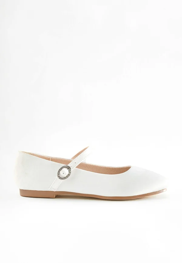 MARY JANE  - Riemchenballerina - white satin stain resistant bridesmaid